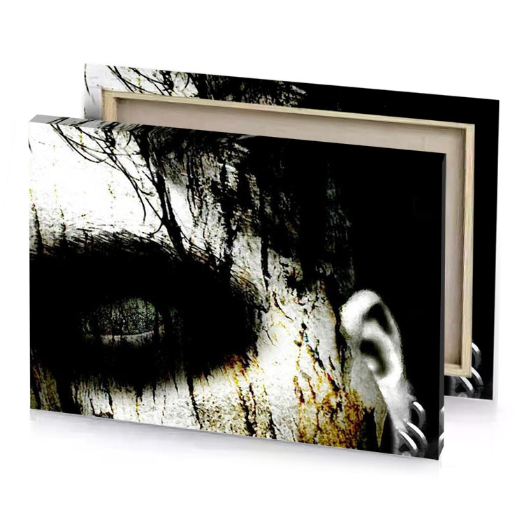 a man with cigarette in his mouth silver canvas