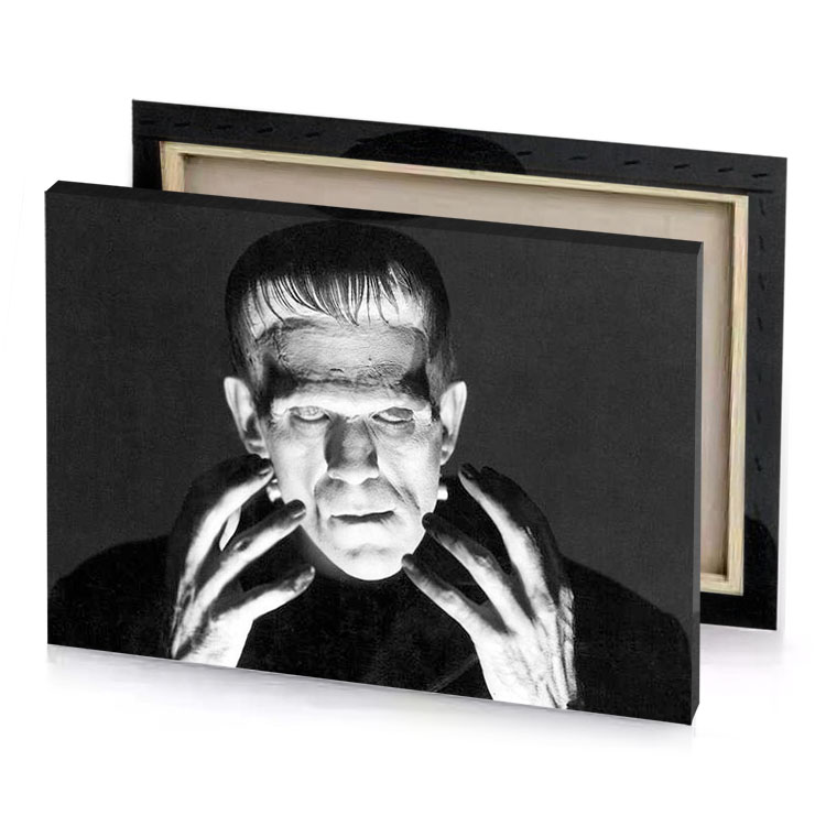 a man with his hands on face silver canvas