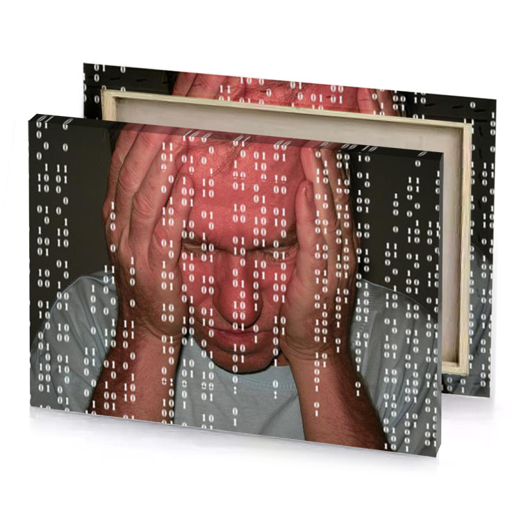 a man with his head in hands bittersweet shimmer canvas