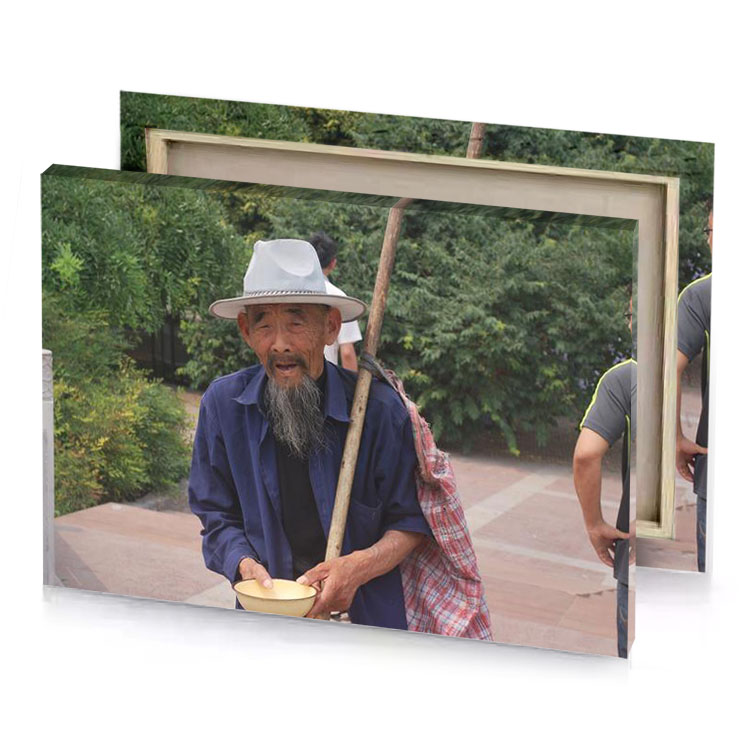 a man with long beard dark olive green canvas