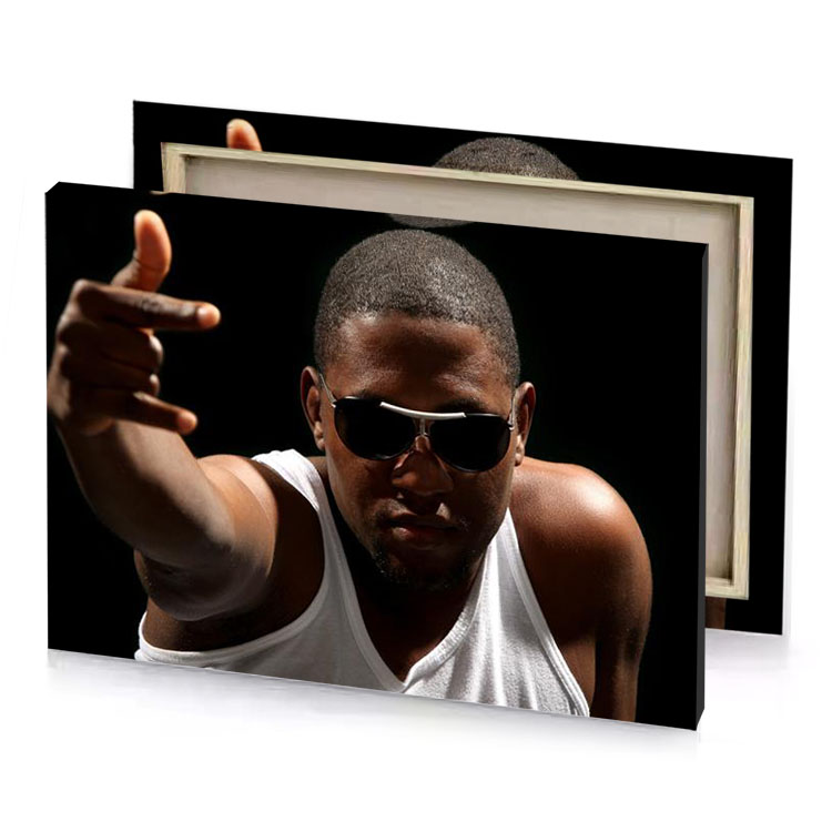 a man with sunglasses pointing finger at the camera garnet canvas