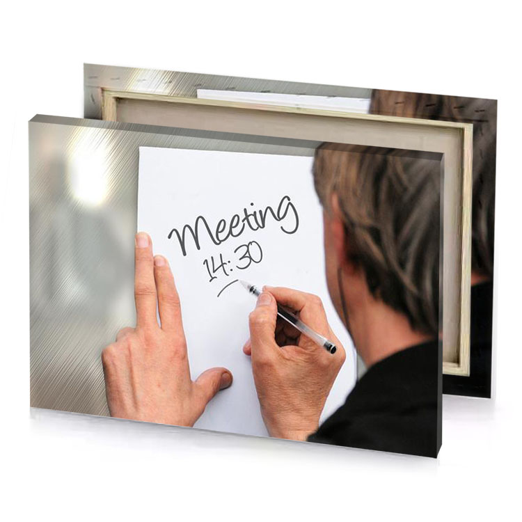 a man writing on piece of paper white smoke canvas