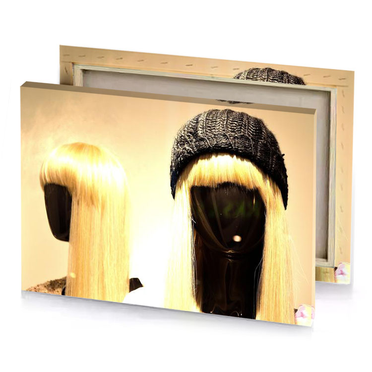 a manne with blonde hair and hat corn silk canvas