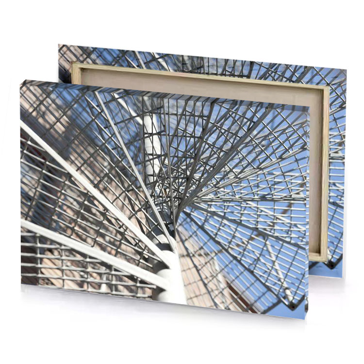 a metal structure with clock on top dim gray canvas