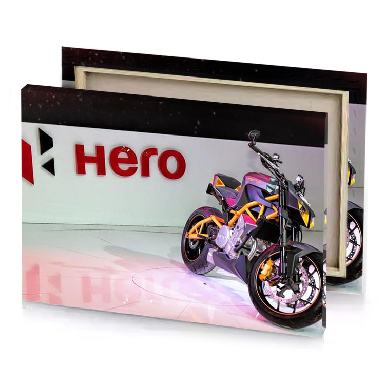 a motorcycle is on display at the show silver canvas
