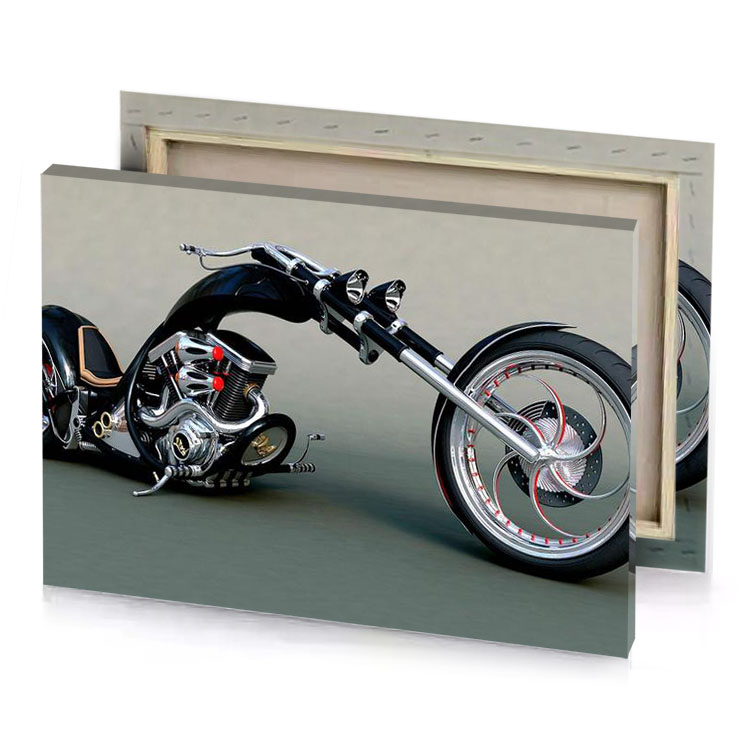 a motorcycle is parked on gray surface manatee canvas