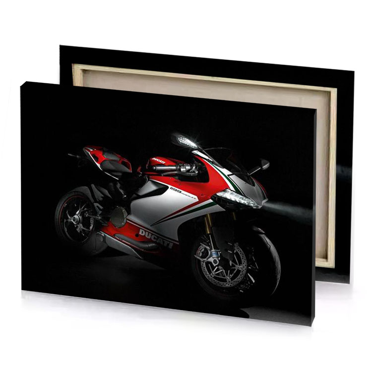 a motorcycle is shown in the dark firebrick canvas
