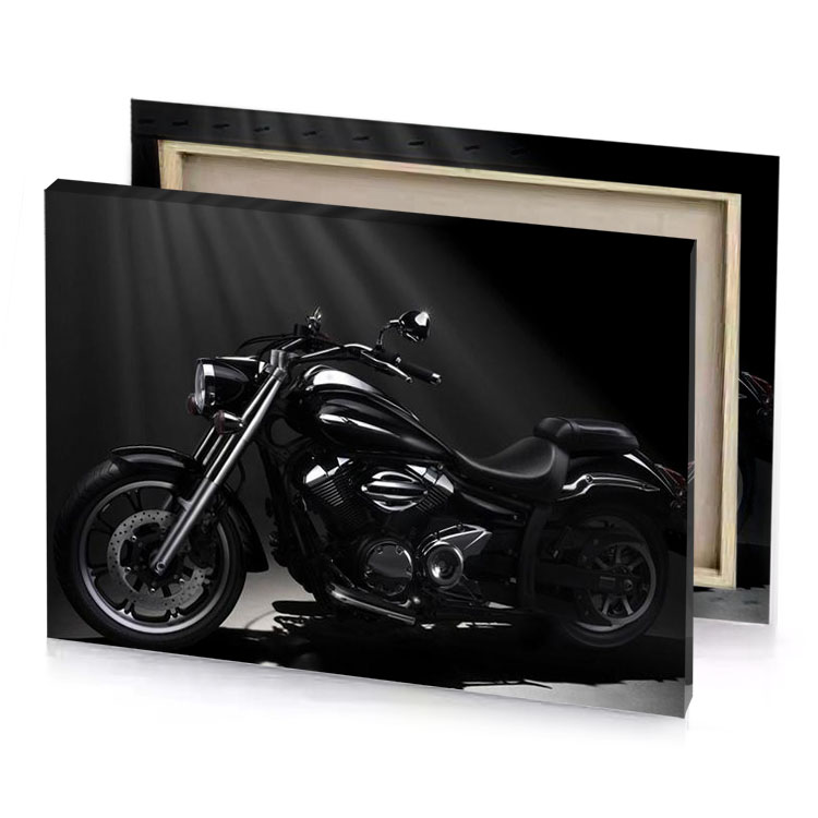 a motorcycle is shown in the dark taupe canvas