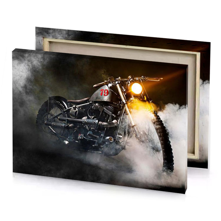a motorcycle is shown in the smoke taupe canvas