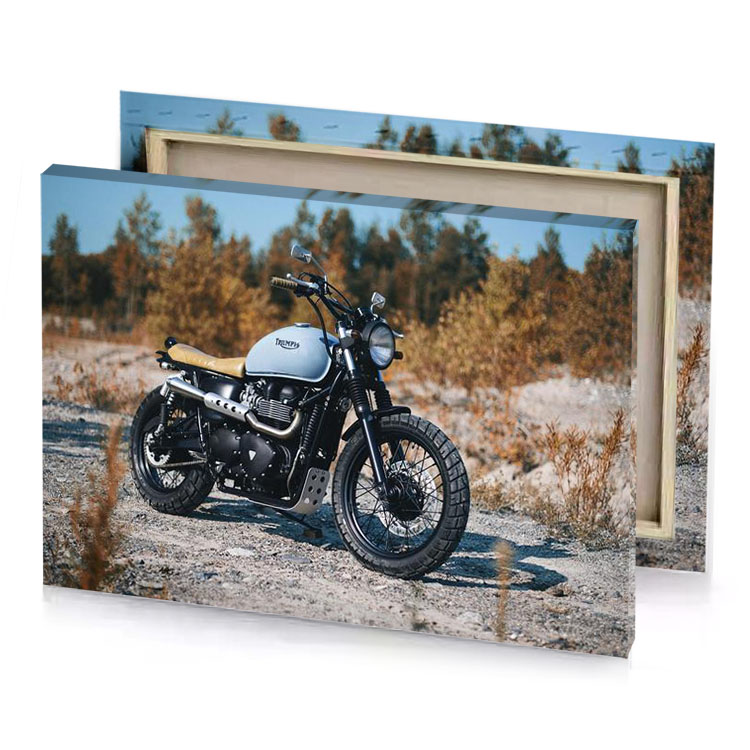 a motorcycle parked on dirt road taupe canvas