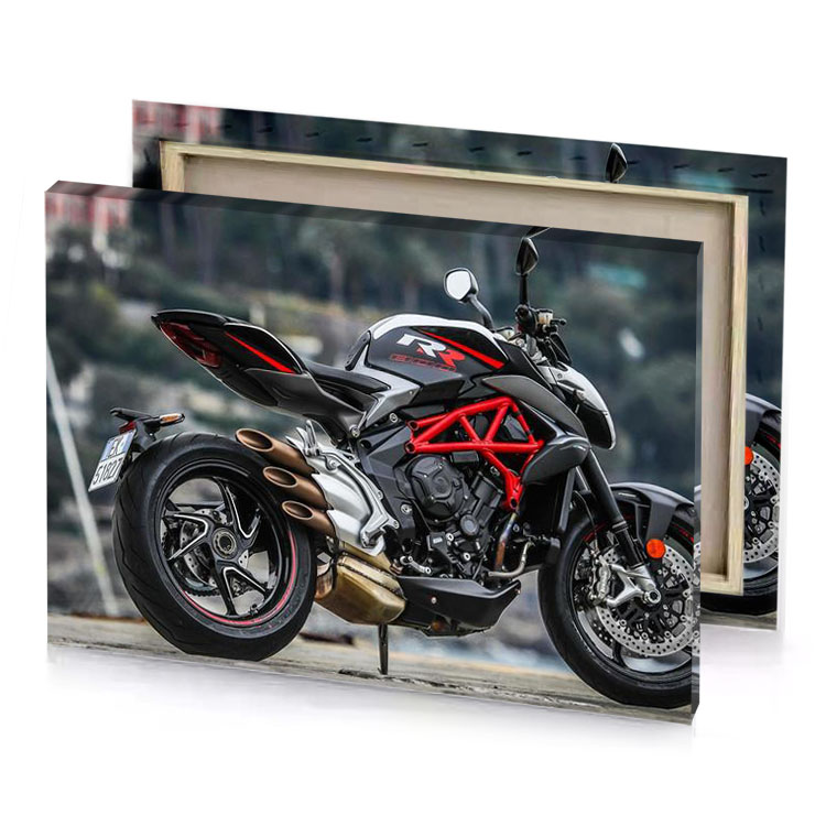 a motorcycle parked on street next to building bittersweet shimmer canvas