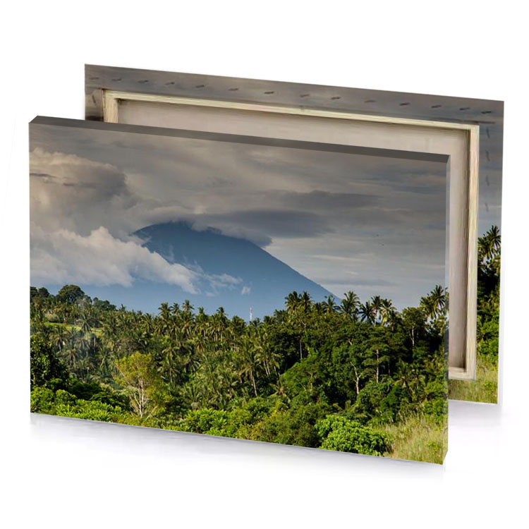 a mountain in the background slate gray canvas