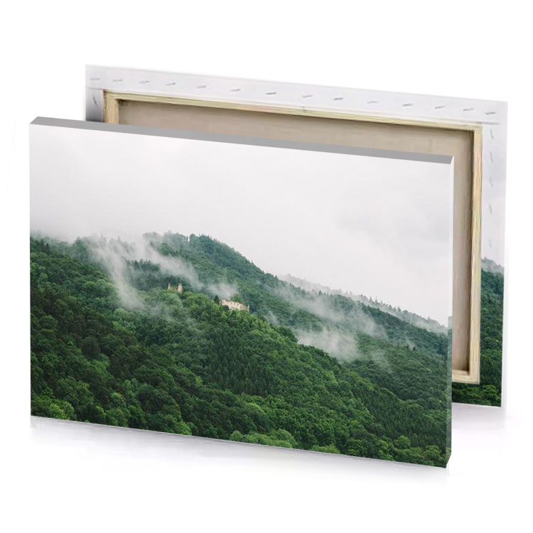 a mountain with castle on top of it dim gray canvas