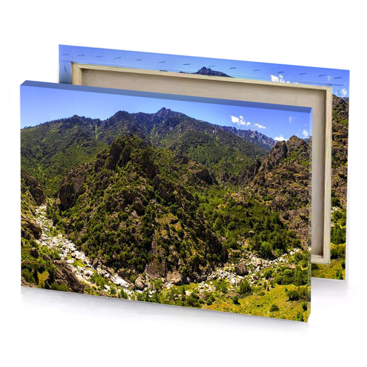 a mountain with small village in the middle bistre canvas