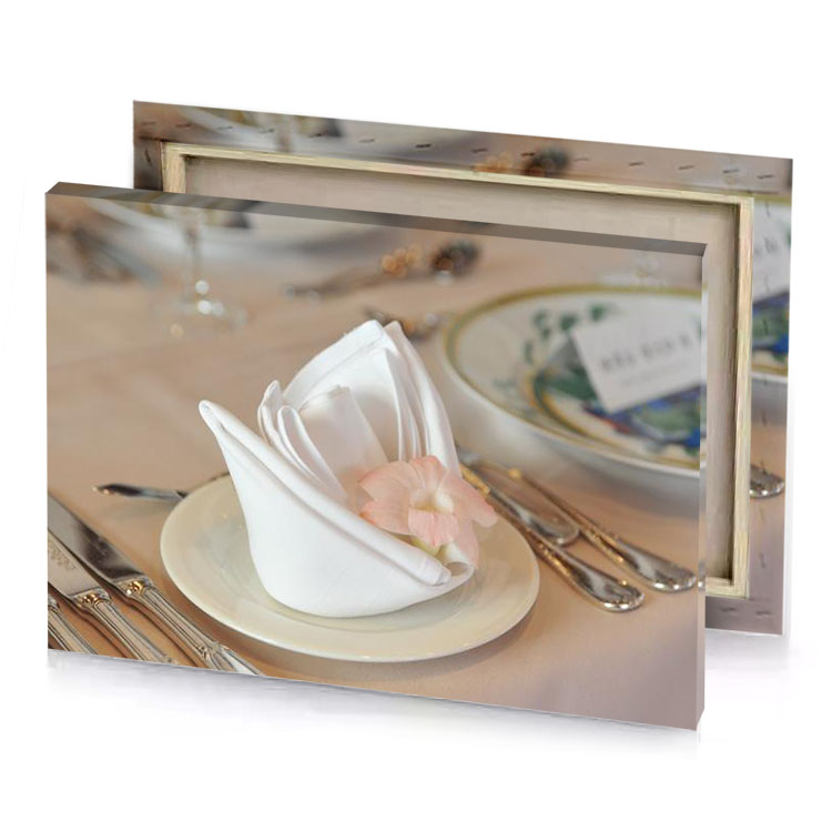 a napkin on plate platinum canvas