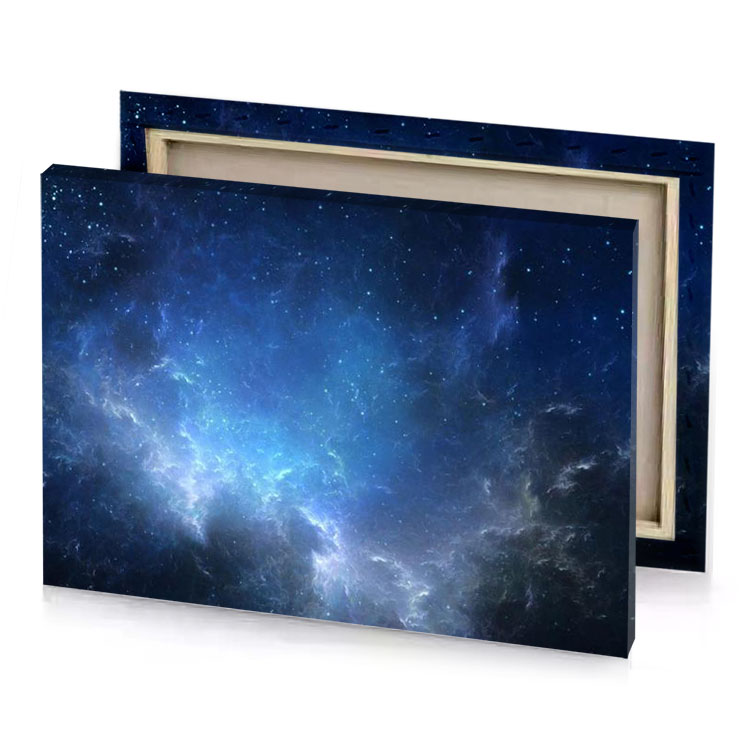 a nebula steel blue canvas