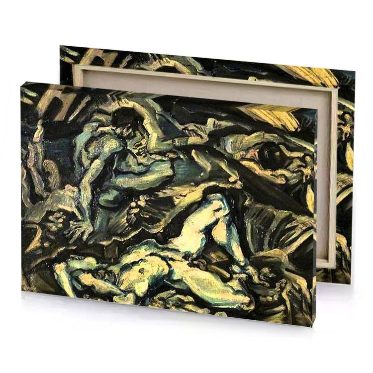 a painting of black and brown color pale golden rod canvas