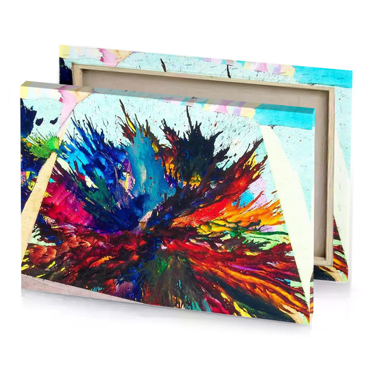 a painting of colorful abstract lust canvas