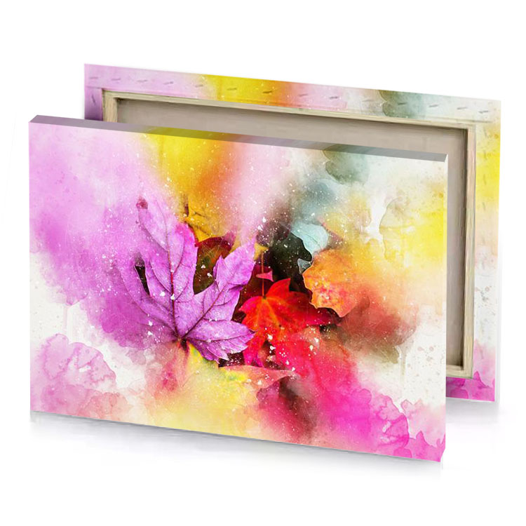 a painting of colorful leaf lust canvas