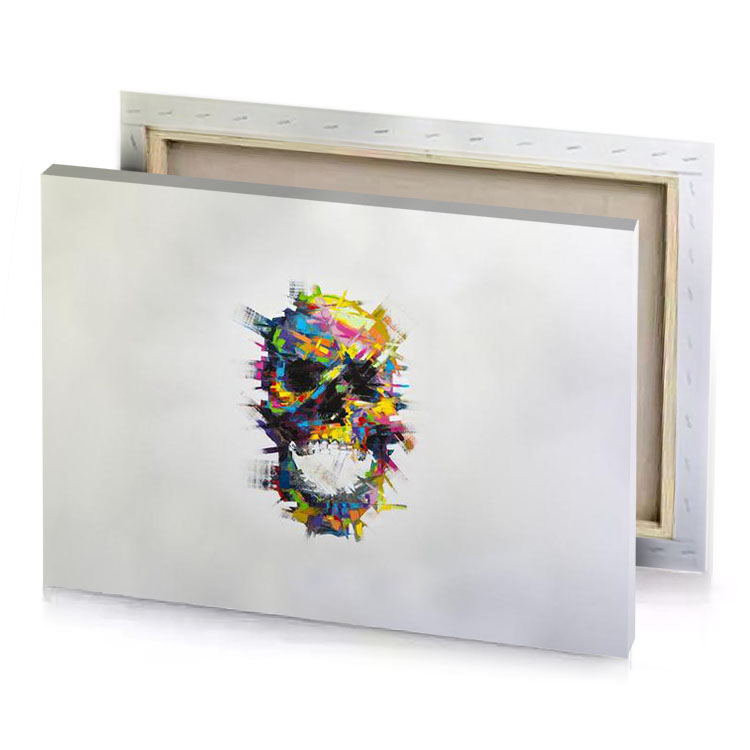 a painting of face with colorful paint charcoal canvas