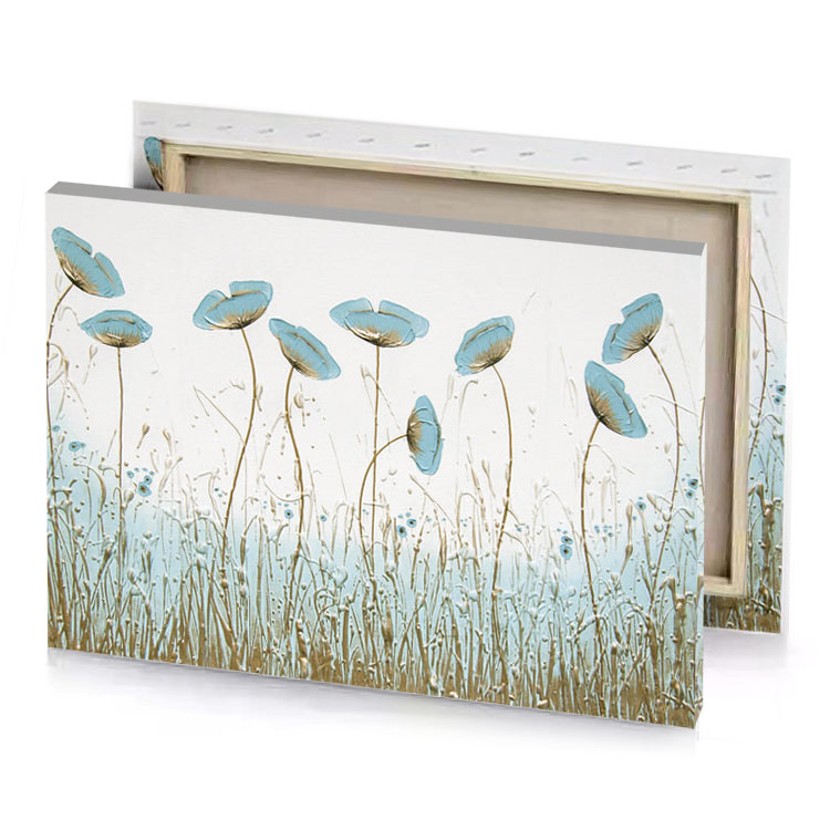 a painting of flowers in field canvas