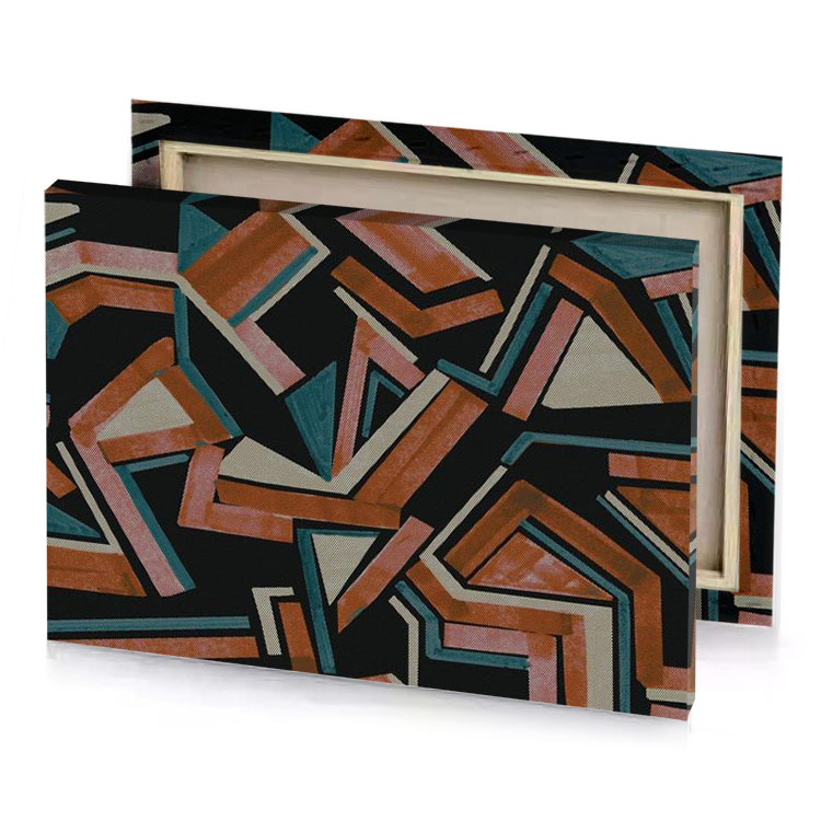 a painting of pattern with different shapes sepia canvas