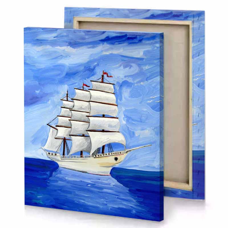 a painting of sail in the ocean iceberg canvas