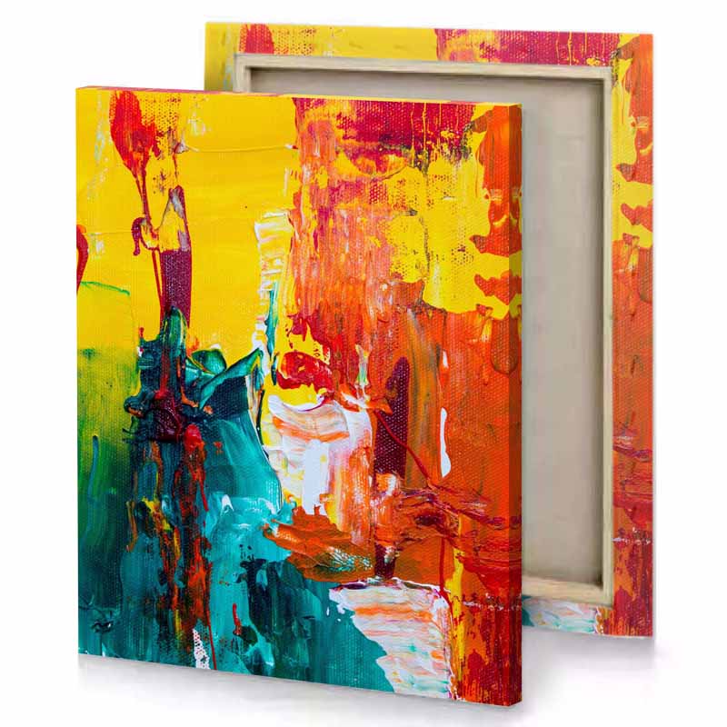a painting of yellow and red abstract golden poppy canvas