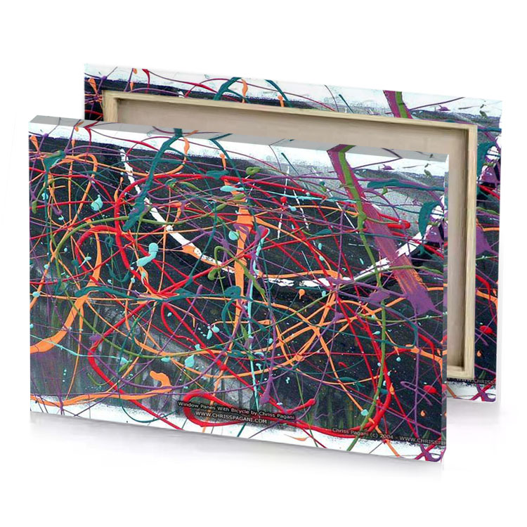 a painting with many different colored lines garnet canvas