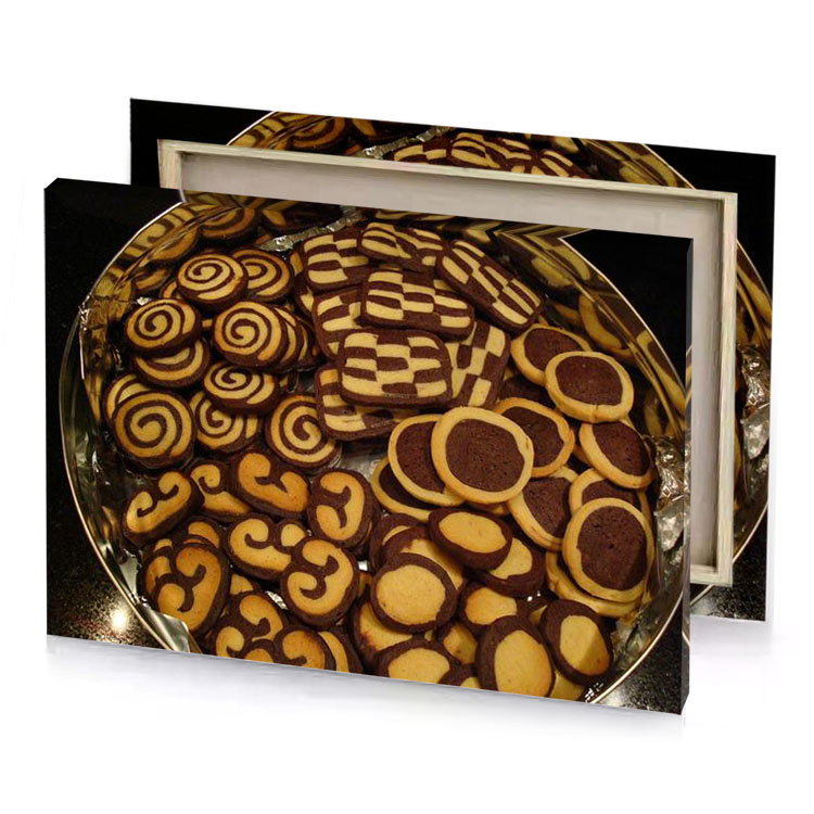 a pan of cookies on stove bistre canvas