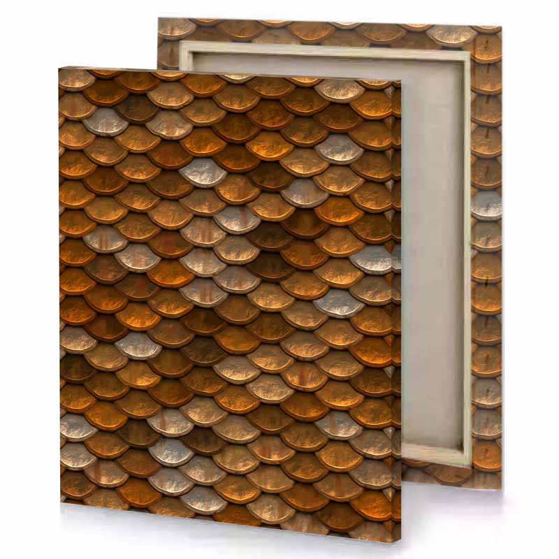a pattern of copper colored tiles sepia canvas