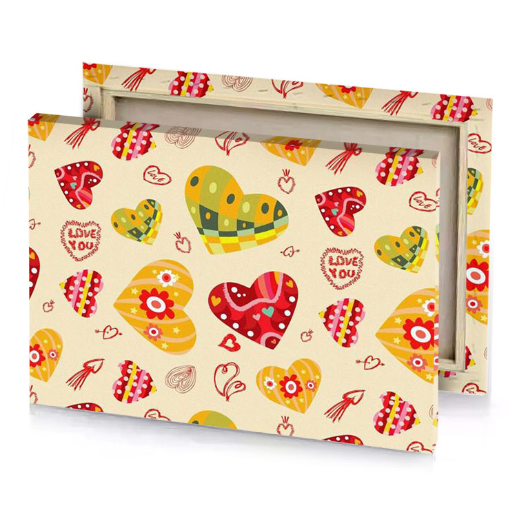 a pattern of hearts and pearl canvas