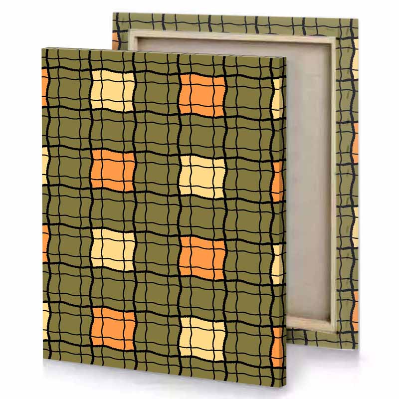 a pattern with squares and camouflage green canvas