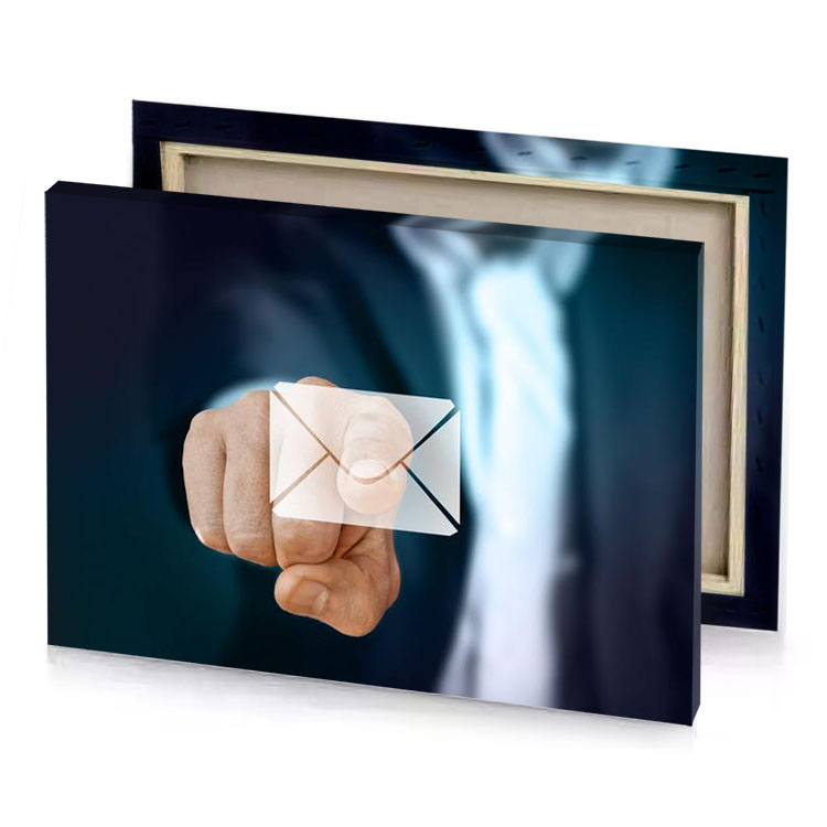 a person holding an envelope with letter platinum canvas