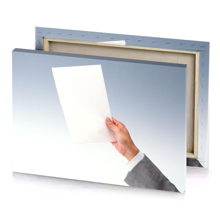 a person holding white piece of paper snow canvas