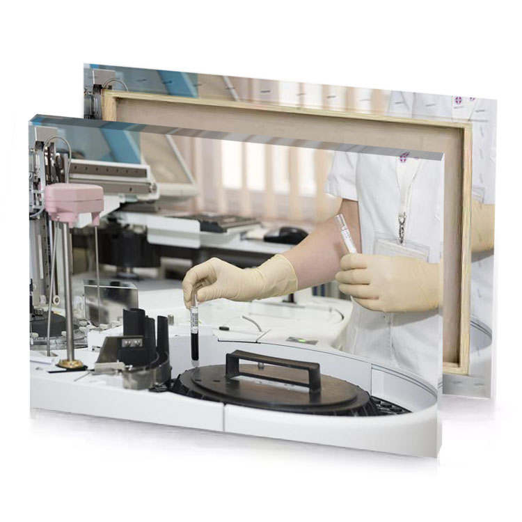 a person in lab bistre canvas