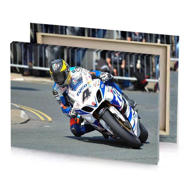 a person on motorcycle white smoke canvas