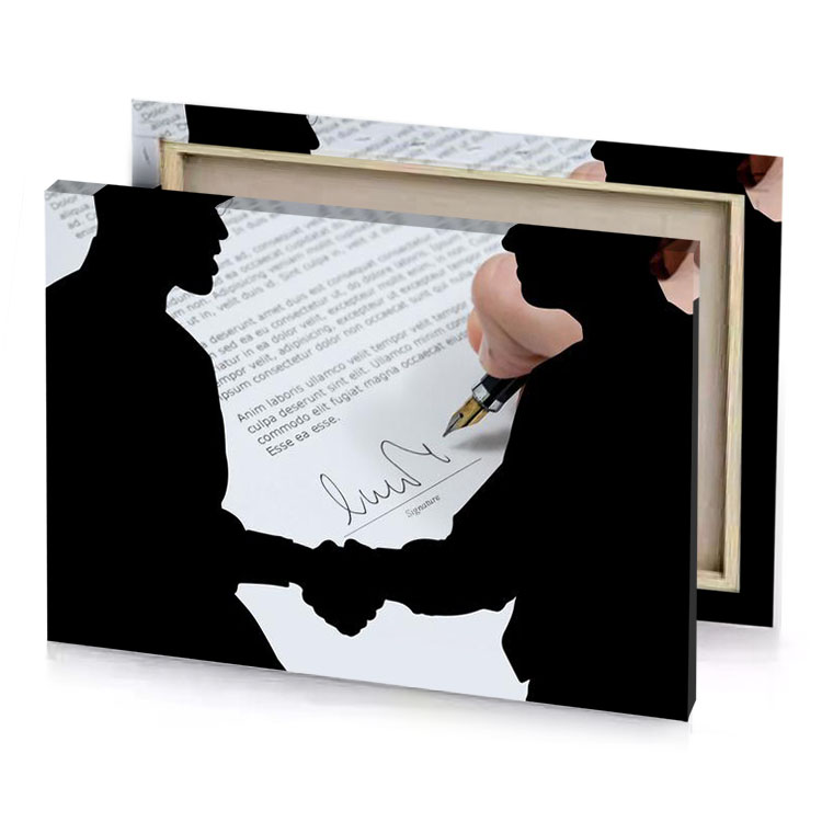 a person signing document with pencil platinum canvas