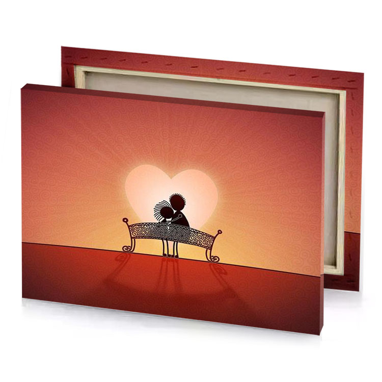 a person sitting on bench brown canvas