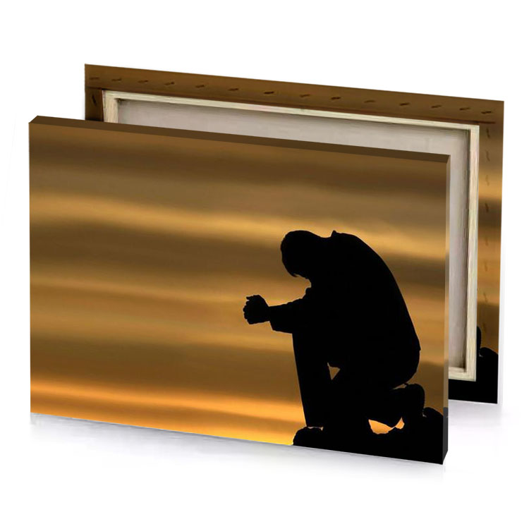 a person sitting on rock at sunset copper canvas