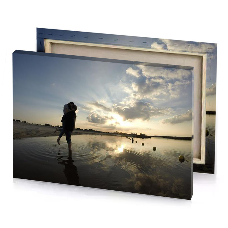 a person standing in the water with froth of tan canvas