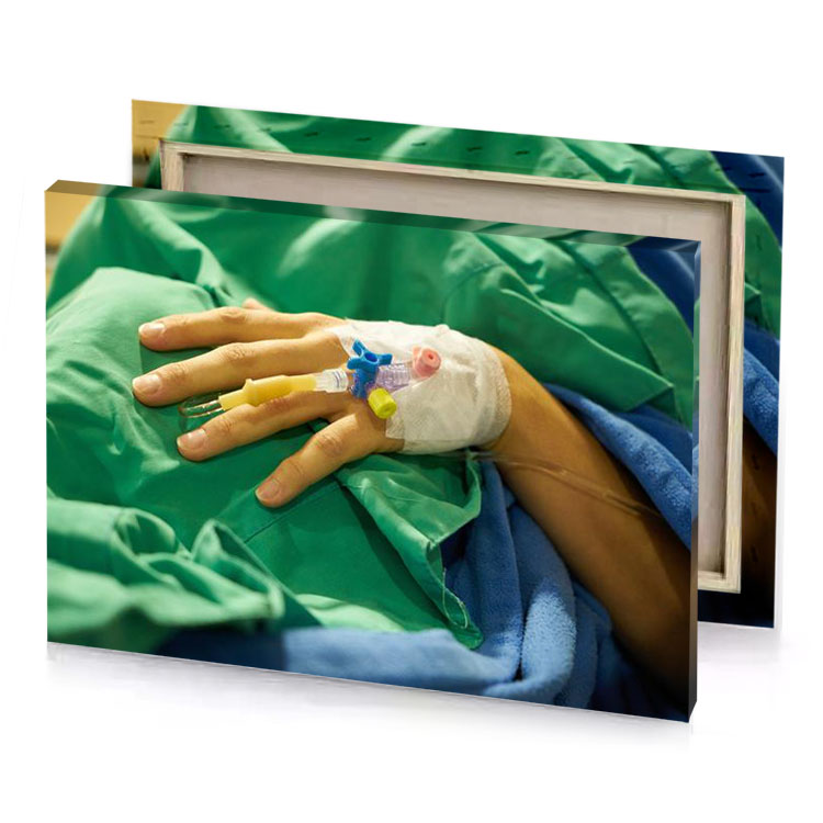 a person with bandage on their hand copper canvas