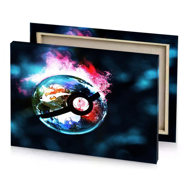 a picture of fireball with person inside white smoke canvas