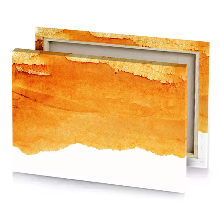 a piece of paper with brown stain yellow orange canvas