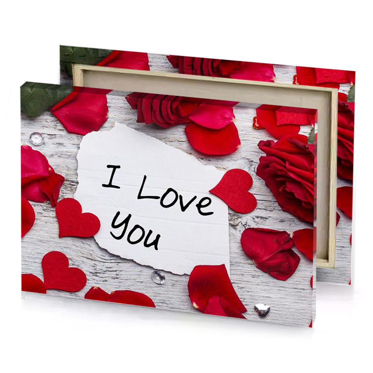 a piece of paper with the words i love you platinum canvas