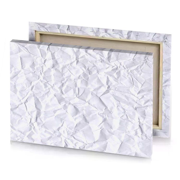 a piece of paper with white background lavender canvas