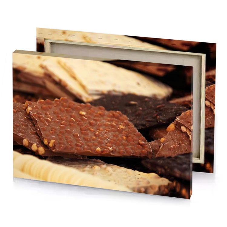 a pile of chocolate and bananas on plate sienna canvas