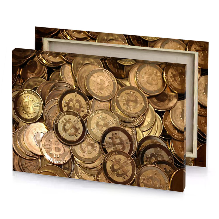 a pile of coins dark khaki canvas