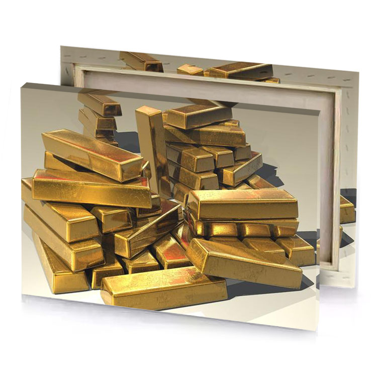 a pile of gold bars sienna canvas