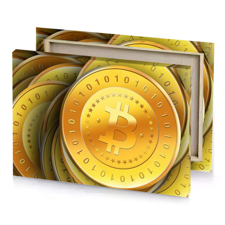a pile of gold coins bronze canvas